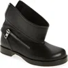 Jw Anderson Biker Foldover Shaft Bootie In 999 Black