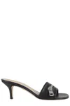 Jw Anderson Black Leather Biker Heeled Sandals In Black