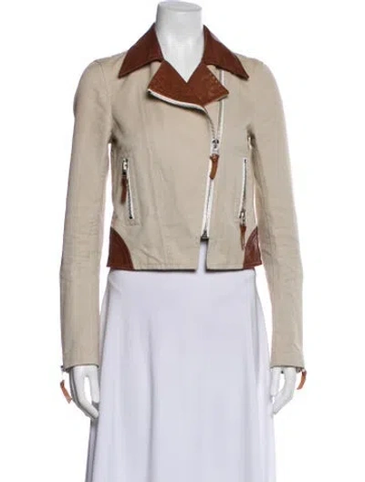 Pre-owned Jw Anderson Biker Jacket In Neutral