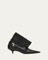 Jw Anderson Biker Leather Kitten-heel Booties In Black