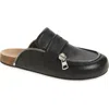 Jw Anderson Biker Loafer Slipper-mule In Black Leather In Black