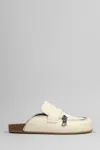 Jw Anderson Biker Loafer Slipper-mule In Beige Leather In Beige