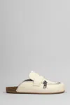 Jw Anderson Biker Loafer Slipper-mule In Beige Leather In Beige