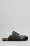 Jw Anderson Biker Loafer Slipper-mule In Black Leather In Black