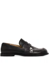 Jw Anderson Leather Loafers With Round Toe And Zipper Detail In Black