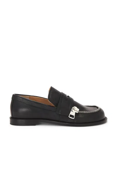 Jw Anderson Biker Moccasin In Black