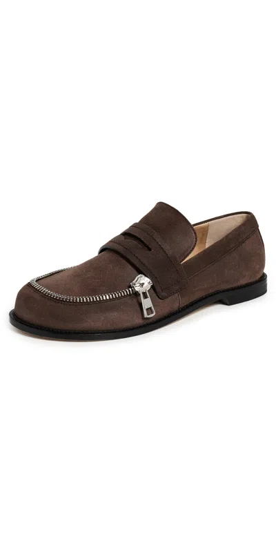 Jw Anderson Biker Moccasins Deep Walnut