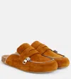 Jw Anderson Biker Suede Mules In Brown