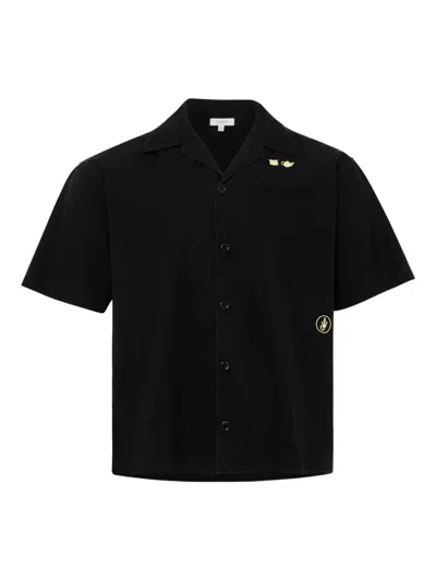Jw Anderson Embroidered-detail Short-sleeve Shirt In Black