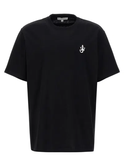 JW ANDERSON BLACK ANCHOR EMBROIDERY T-SHIRT