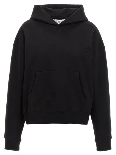 JW ANDERSON BLACK ANCHOR LOGO HOODIE