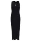 Jw Anderson Anchor Logo Twist Strap Rib Tank Dress In Black