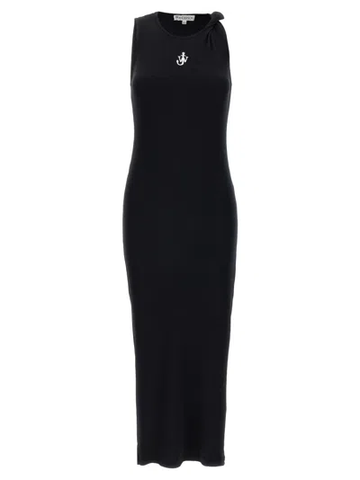 JW ANDERSON BLACK ANCHOR MIDI DRESS