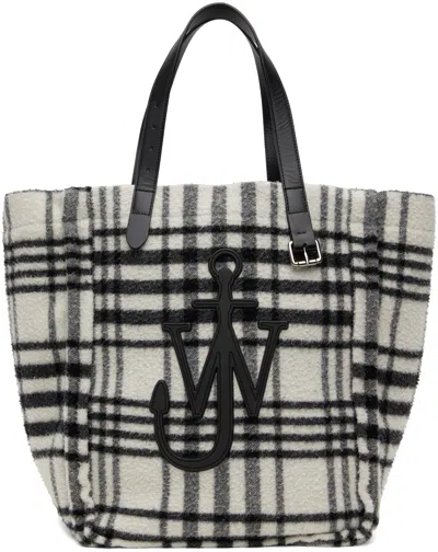 Jw Anderson Black & White Check Tote In 901 Black/white