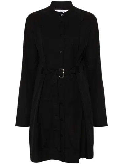 Jw Anderson Black Belted Cotton Dress In Schwarz