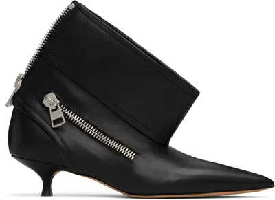 Jw Anderson Black Biker Kitten Boots In 999 Black