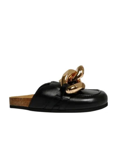 JW ANDERSON BLACK CHAIN MULLER SHOES
