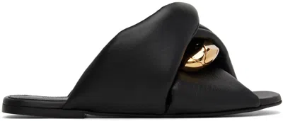 JW ANDERSON BLACK CHAIN TWIST SANDALS