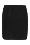 Jw Anderson Black Cotton And Acrylic Mini Skirt