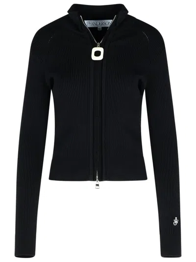 JW ANDERSON JW ANDERSON BLACK COTTON BLEND SWEATER