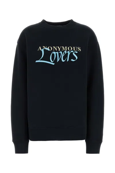 Jw Anderson Cotton Crew Neck Sweatshirt Graphic Print In Blue