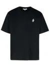 Jw Anderson Black Crewneck T-shirt With Anchor Embroidery On The Front In Cotton Man In Black