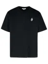 Jw Anderson Black Crewneck T-shirt With Anchor Embroidery On The Front In Cotton Man In Black