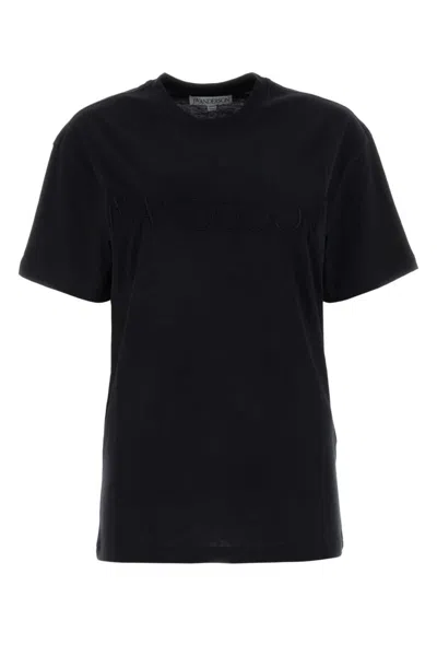 JW ANDERSON BLACK COTTON T-SHIRT
