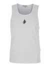 Jw Anderson White Sleeveless Top With Logo Embroidery On The Front