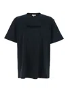 Jw Anderson Black Crewneck T-shirt With Logo Lettering Embroidery On The Front In Cotton Man In Black