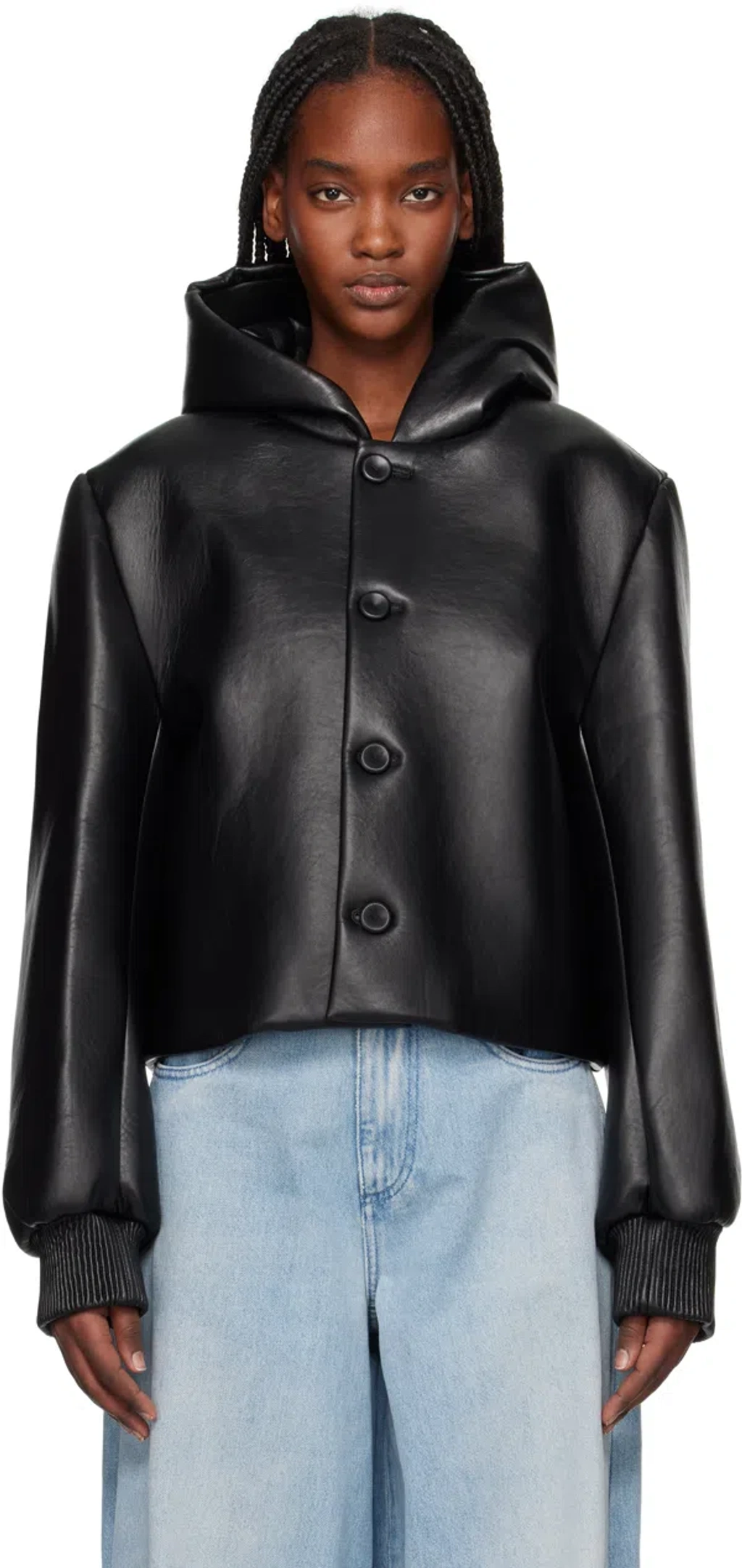 Jw Anderson Cropped Hooded Blouson Jacket In Black | ModeSens