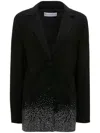 Jw Anderson Crystal Embellished Single-breasted Blazer In Black