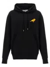 Jw Anderson Canary Cotton Jersey Hoodie In Black