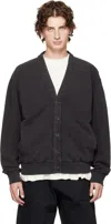 Jw Anderson Black Garment-dyed Cardigan In Black