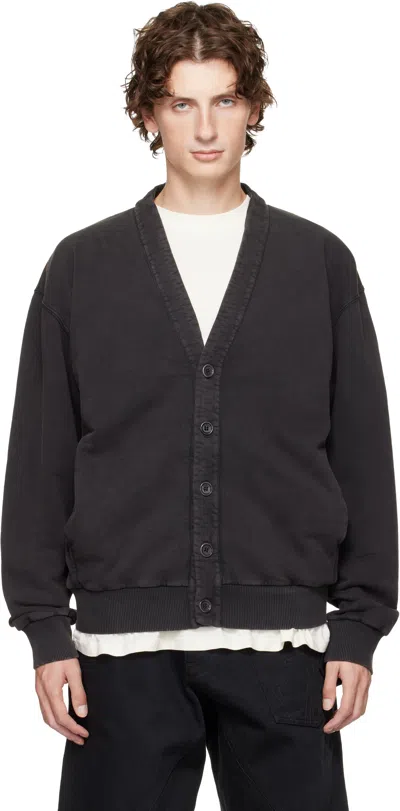 Jw Anderson Black Garment-dyed Cardigan