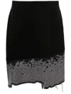 Jw Anderson Distressed Crystal-embellished Skirt In Black