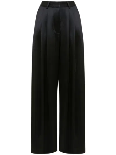 JW ANDERSON BLACK HIGH-RISE WIDE-LEG TROUSERS