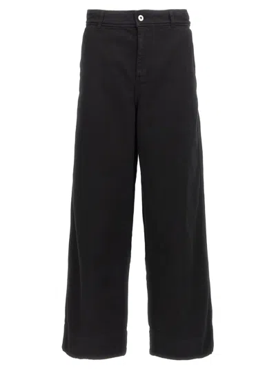 JW ANDERSON BLACK HIGH WAIST WIDE LEG PANTS