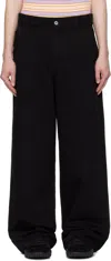Jw Anderson Black High-waist Wide Leg Trousers In 999