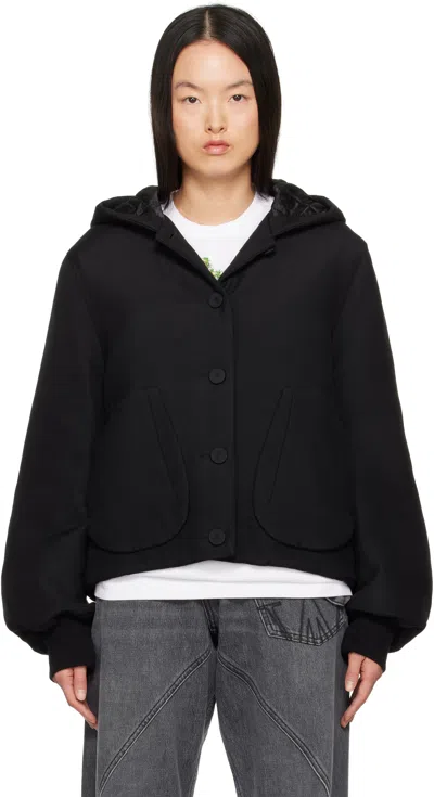 Jw Anderson Hooded Blouson Jacket In Black