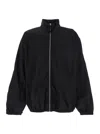 Jw Anderson Black Jacket With Mock Neck And Raglan Sleeves In Tech Fabric Man In Black