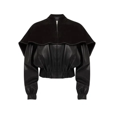 JW ANDERSON JW ANDERSON BLACK JACKETS - LEATHER JACKETS WOMEN