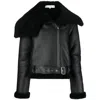 Jw Anderson Shearling-trim Leather Biker Jacket