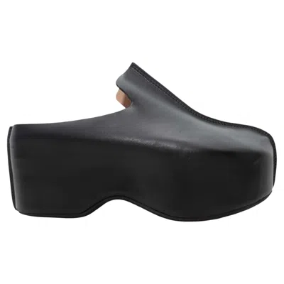 Pre-owned Jw Anderson Black  Leather Platform Clogs Size 40