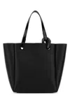 Jw Anderson Leather Corner Shopping Bag With Structured Silhouette In Black