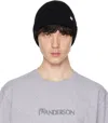 Jw Anderson Black Knitted Beanie In 999