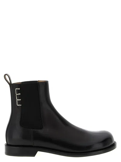 JW ANDERSON MEN BLACK LEATHER ANKLE BOOTS, 8 LUXURY BOOTS FOR MEN DARVEYS
