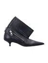 Jw Anderson J. W. Anderson Black Leather Biker Kitten Heel Ankle Boot In Black