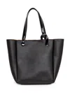Jw Anderson Leather Corner Shopping Bag With Structured Silhouette In Black