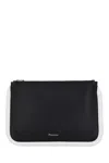 Jw Anderson Large Bumper-tube Clutch Contrast Trim In Black